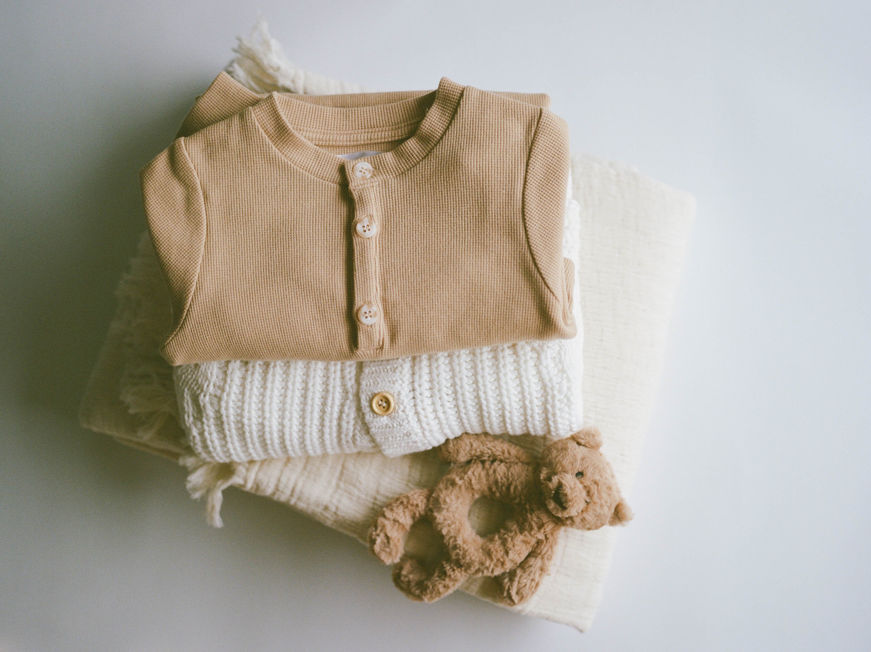 Kids / Toddler / Children’s Cozy Cotton Knit Cardigan / Gender Neutral | Ivory White