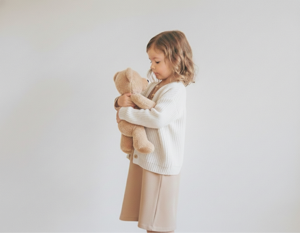 Kids / Toddler / Children’s Cozy Cotton Knit Cardigan / Gender Neutral | Ivory White
